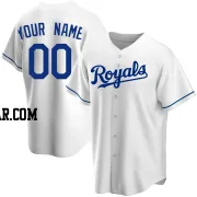 Custom Youth Kansas City Royals White Replica Home Jersey