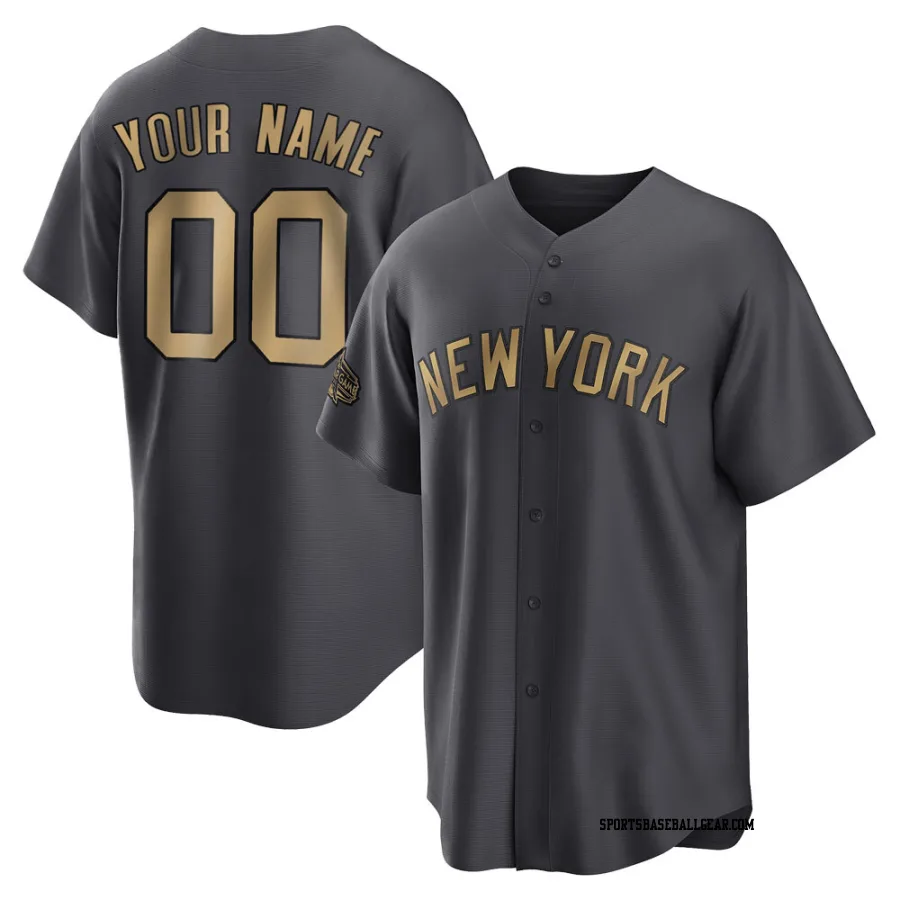 Custom Youth New York Yankees Charcoal Game Replica 2022 All-Star Jersey