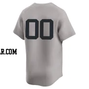 Custom Youth New York Yankees Gray Limited Away 2nd Jersey