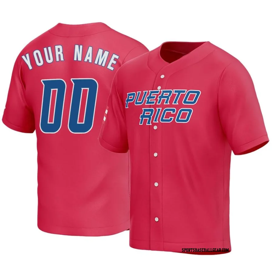 Custom Youth Puerto Rico Baseball Red Replica 2023 World Baseball Classic Jersey