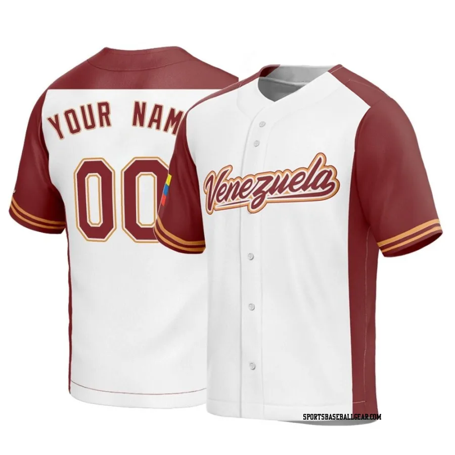 Custom Youth Venezuela Baseball White Replica 2023 World Baseball Classic Jersey
