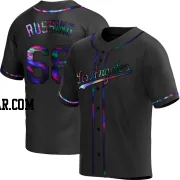 Dalton Rushing Men's Los Angeles Dodgers Black Holographic Replica Alternate Jersey