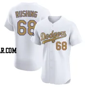 Dalton Rushing Men's Los Angeles Dodgers Gold Elite White 2025 Collection Jersey