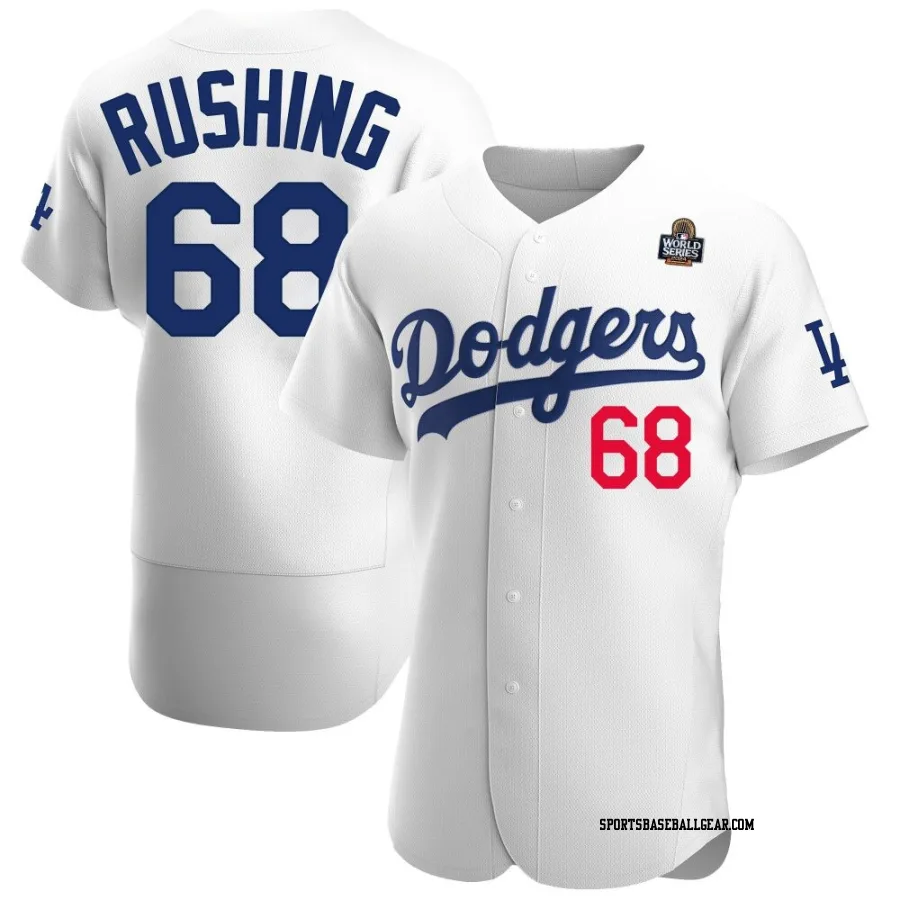 Dalton Rushing Men's Los Angeles Dodgers White Authentic Home Official 2024 World Series Jersey