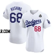 Dalton Rushing Men's Los Angeles Dodgers White Elite Home 2024 World Series Jersey