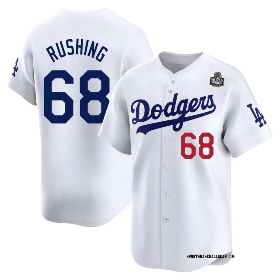 Dalton Rushing Men's Los Angeles Dodgers White Limited Home 2024 World Series Jersey