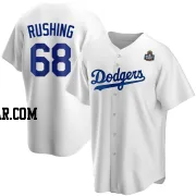 Dalton Rushing Men's Los Angeles Dodgers White Replica Home 2024 World Series Jersey