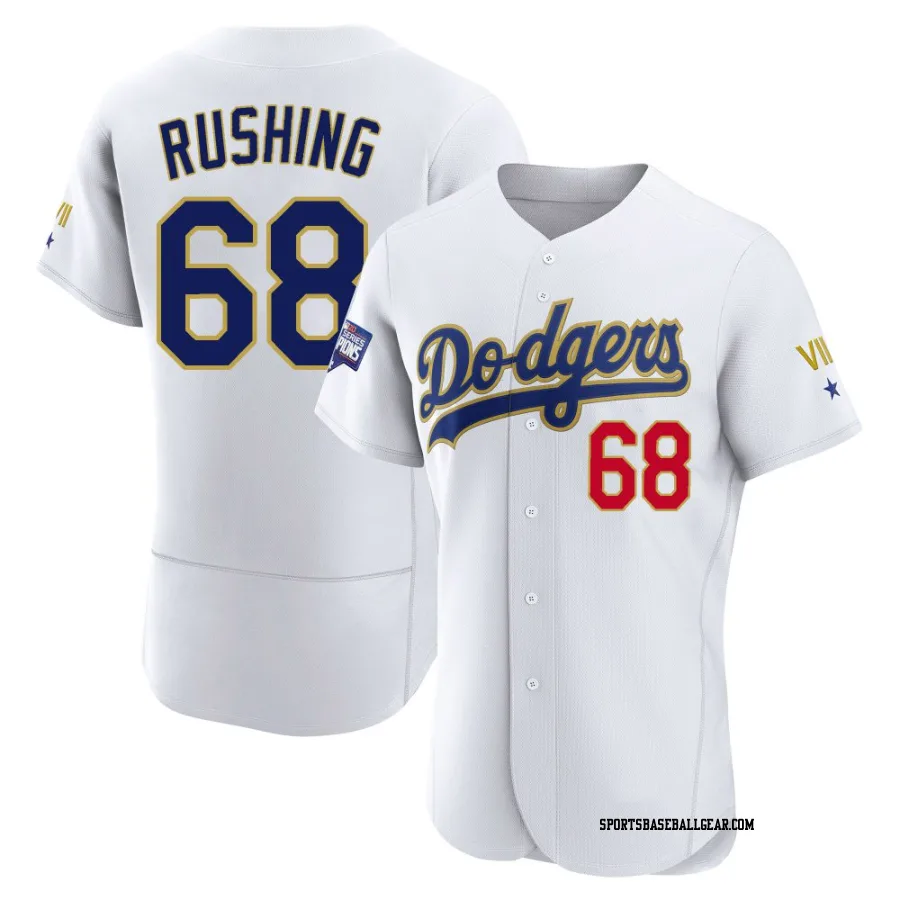 Dalton Rushing Men's Los Angeles Dodgers White/Gold Authentic 2021 Gold Program Player Jersey
