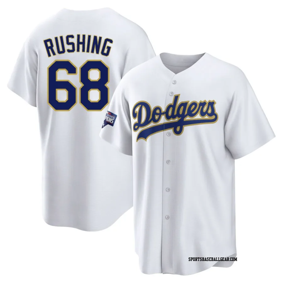 Dalton Rushing Men's Los Angeles Dodgers White/Gold Replica 2021 Gold Program Player Jersey