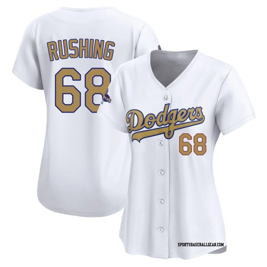 Dalton Rushing Women's Los Angeles Dodgers Gold Limited White 2025 Collection Jersey