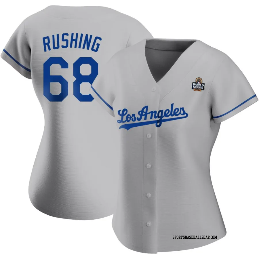 Dalton Rushing Women's Los Angeles Dodgers Gray Authentic Road 2024 World Series Jersey