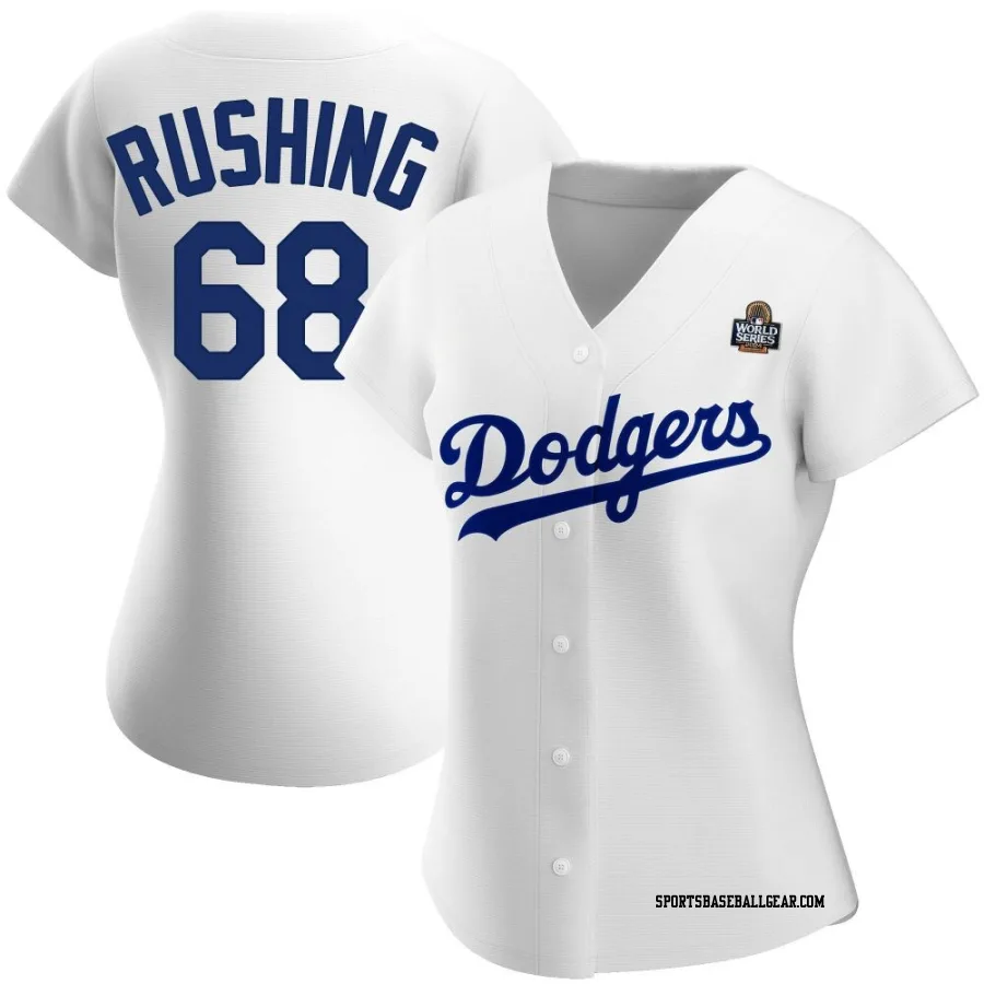 Dalton Rushing Women's Los Angeles Dodgers White Authentic Home 2024 World Series Jersey