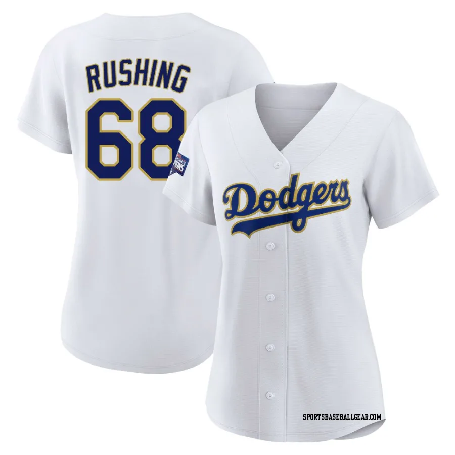 Dalton Rushing Women's Los Angeles Dodgers White/Gold Replica 2021 Gold Program Player Jersey