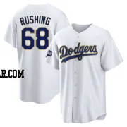 Dalton Rushing Youth Los Angeles Dodgers White/Gold Replica 2021 Gold Program Player Jersey