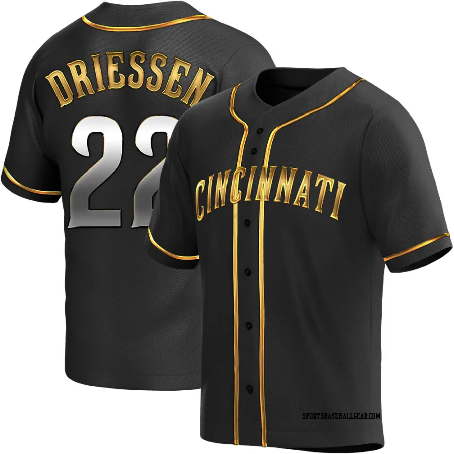 Dan Driessen Men's Cincinnati Reds Black Golden Replica Alternate Jersey