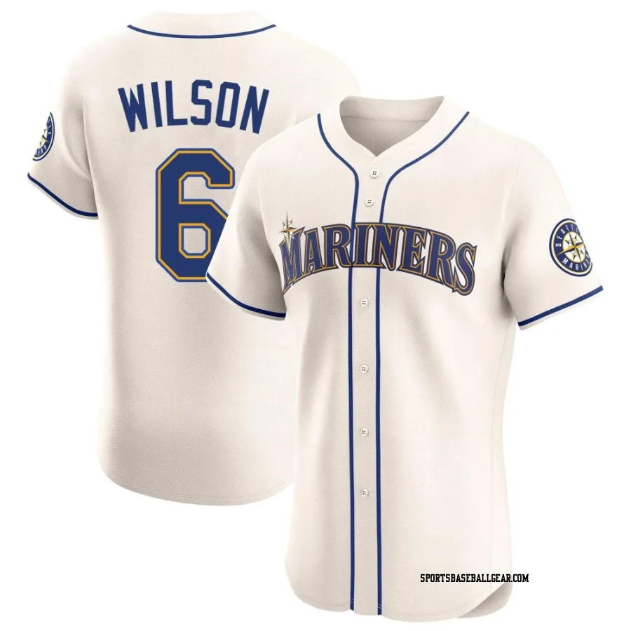 Dan Wilson Men's Seattle Mariners Cream Elite Alternate Jersey