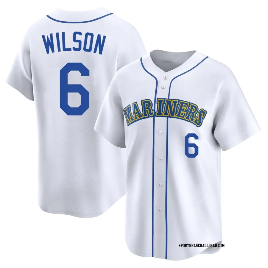 Dan Wilson Men's Seattle Mariners White Limited Throwback Cooperstown Collection Jersey
