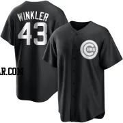 Dan Winkler Men's Chicago Cubs Black/White Replica Jersey