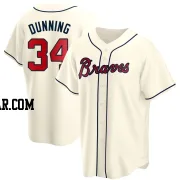 Dane Dunning Men's Atlanta Braves Cream Replica Alternate Jersey