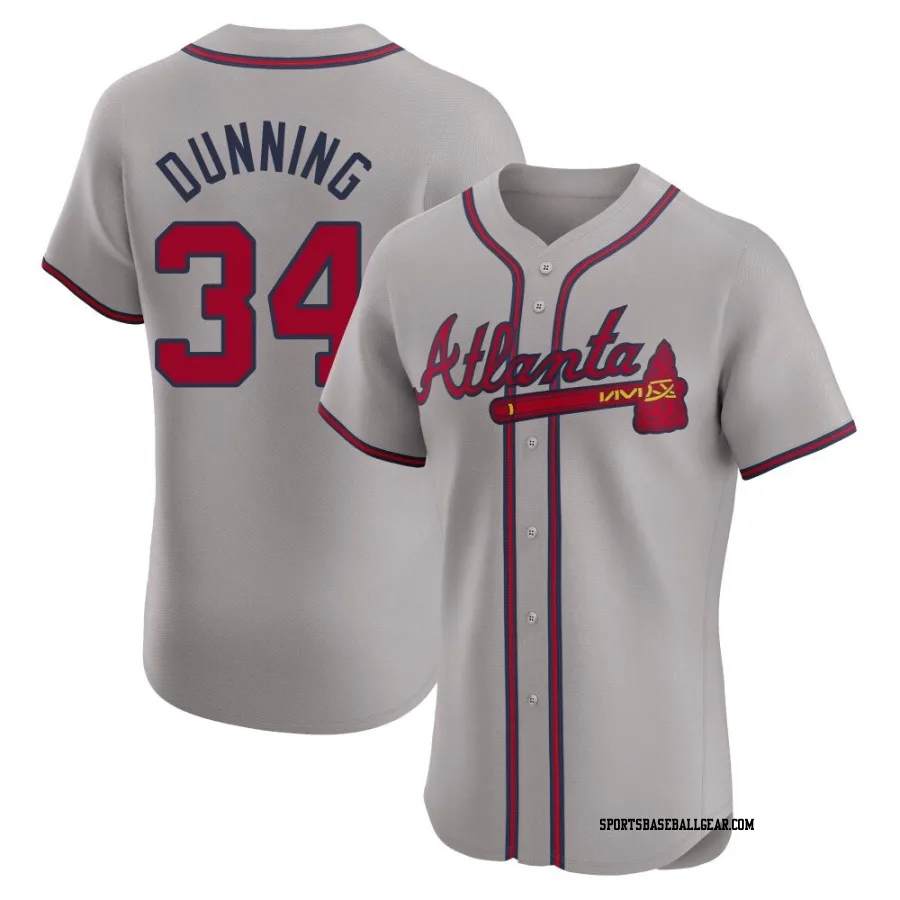 Dane Dunning Men's Atlanta Braves Gray Elite Road Jersey