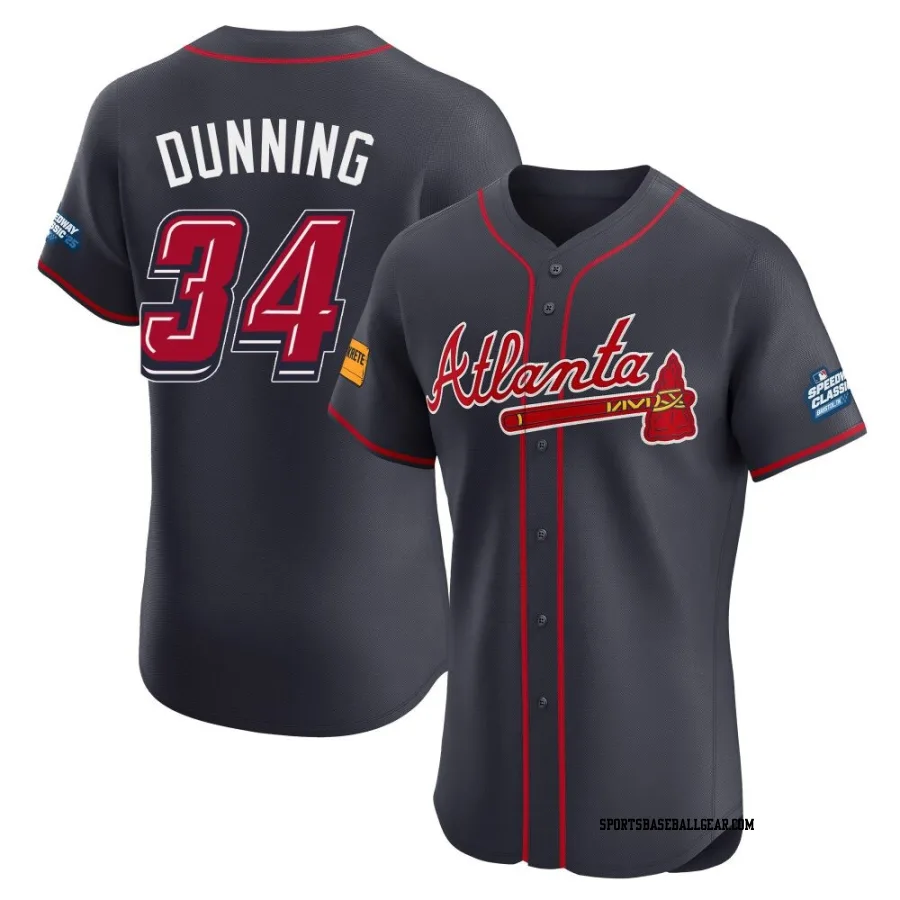Dane Dunning Men's Atlanta Braves Navy Elite 2025 Speedway Classic Alternate Jersey