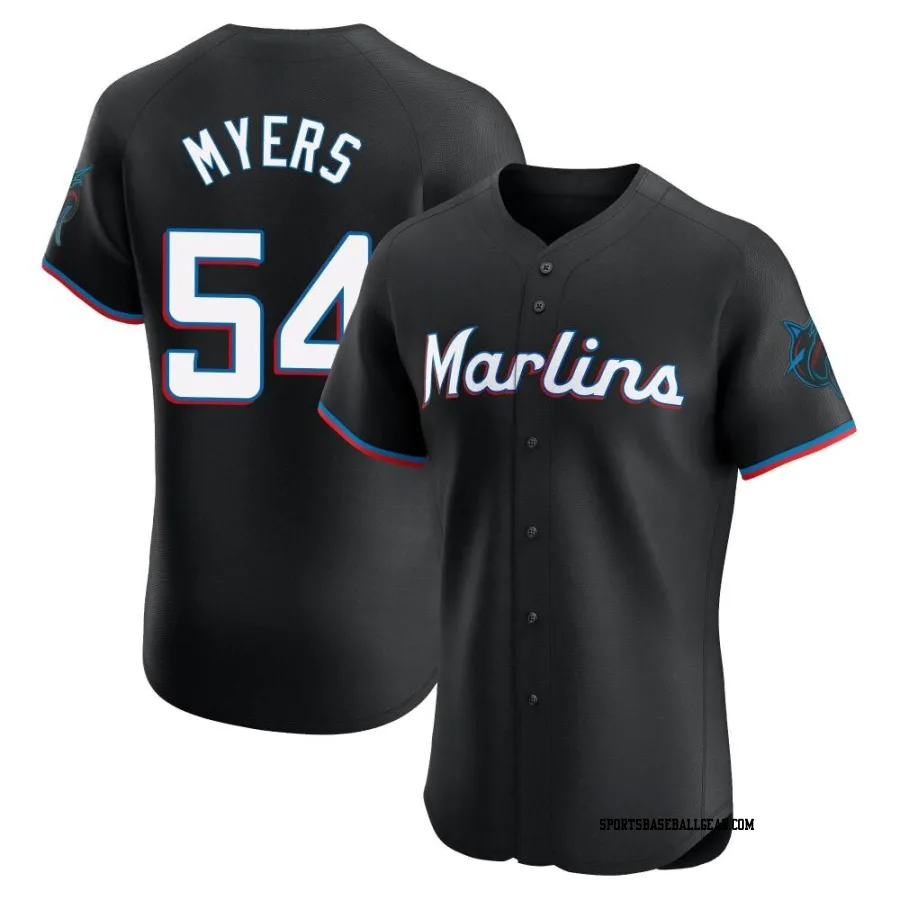Dane Myers Men's Miami Marlins Black Elite Alternate Vapor Premier Jersey