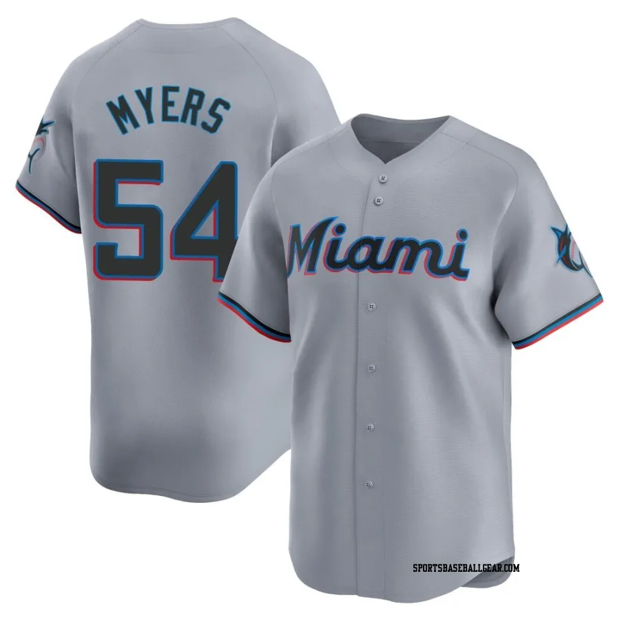 Dane Myers Men's Miami Marlins Gray Limited Road Jersey