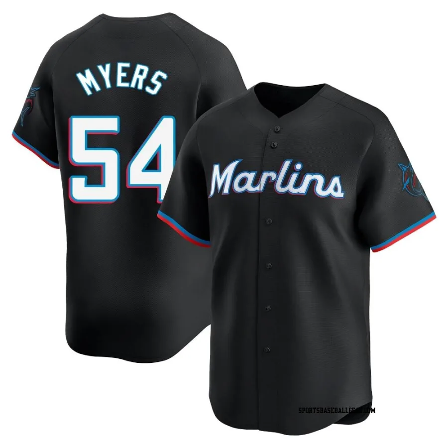 Dane Myers Youth Miami Marlins Black Limited Alternate Jersey