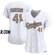 Daniel Hudson Women's Los Angeles Dodgers Gold Limited White 2025 Collection Jersey