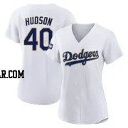 Daniel Hudson Women's Los Angeles Dodgers White/Gold Authentic 2021 Gold Program Player Jersey