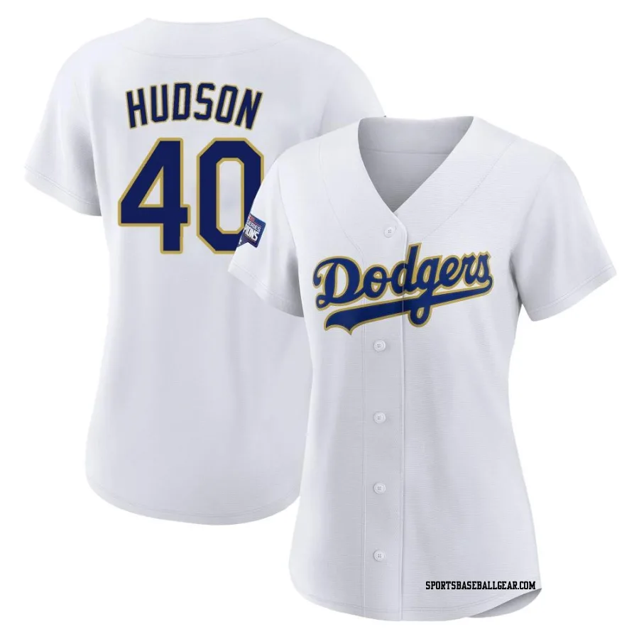 Daniel Hudson Women's Los Angeles Dodgers White/Gold Authentic 2021 Gold Program Player Jersey