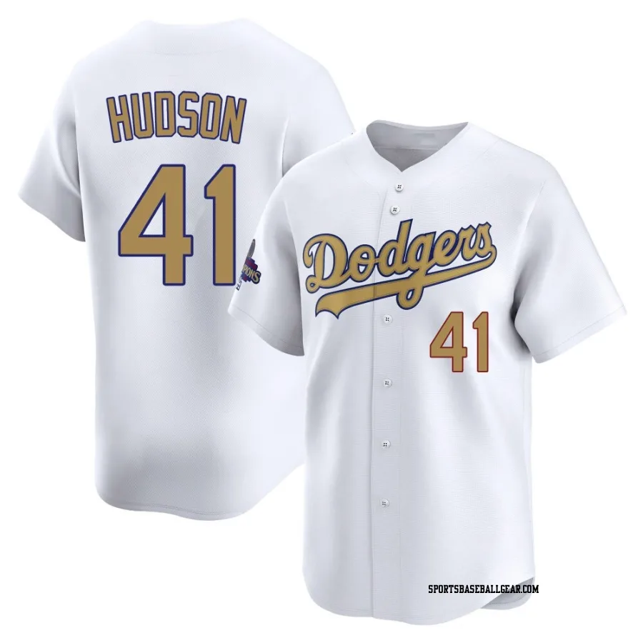 Daniel Hudson Youth Los Angeles Dodgers Gold Limited White 2025 Collection Jersey