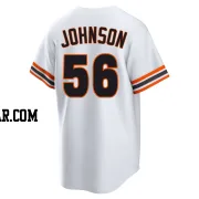 Daniel Johnson Men's San Francisco Giants White Limited Throwback Cooperstown Collection Jersey