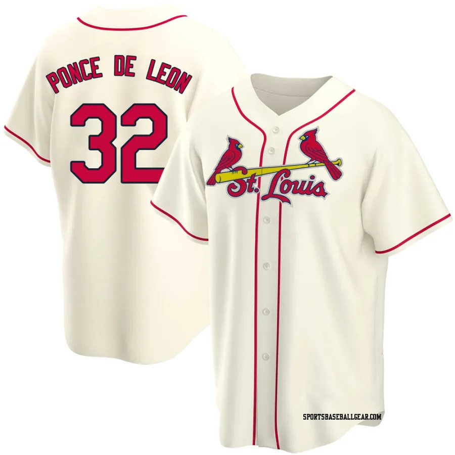 Daniel Ponce de Leon Men's St. Louis Cardinals Cream Replica Alternate Jersey