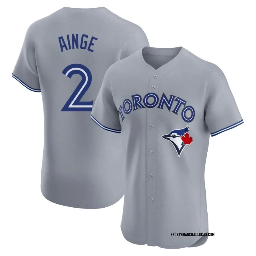 Danny Ainge Men's Toronto Blue Jays Gray Elite Road Jersey