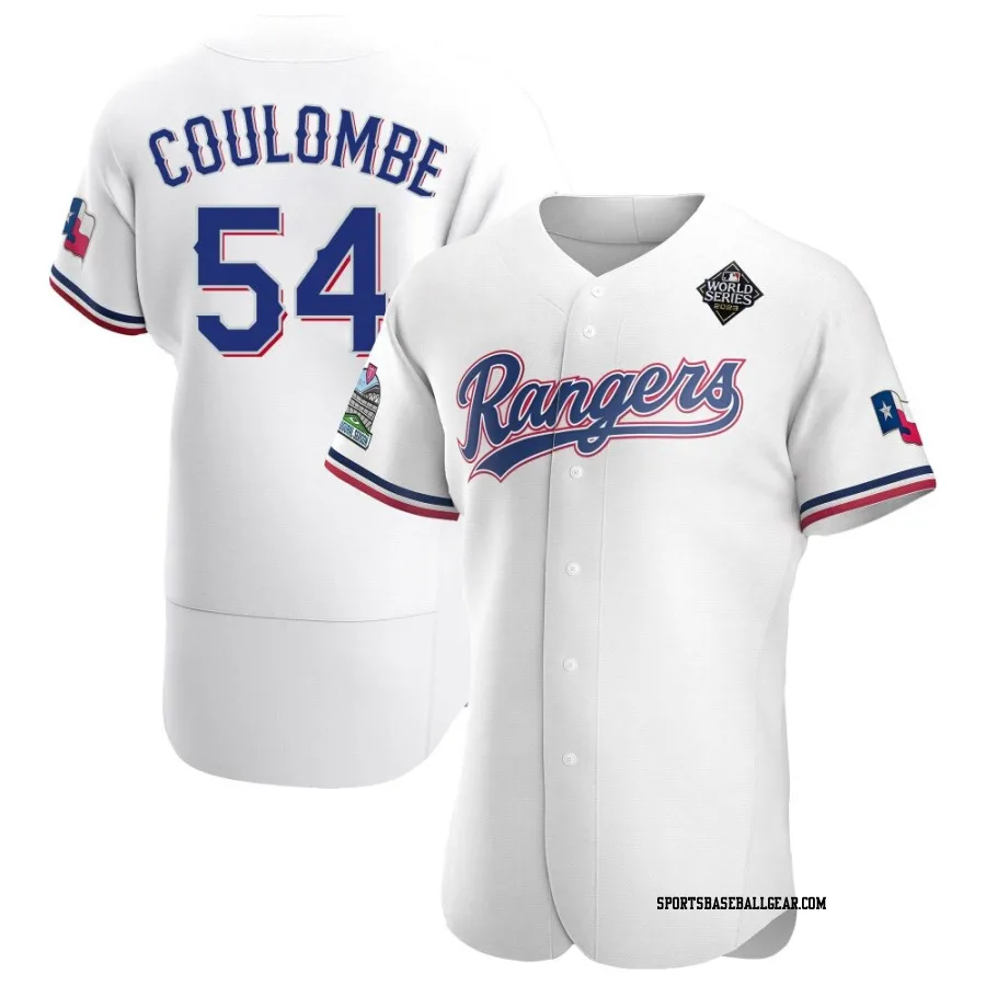 Danny Coulombe Men's Texas Rangers White Authentic Home 2023 World Series Jersey