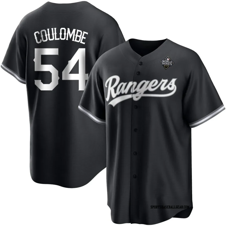 Danny Coulombe Men's Texas Rangers White Replica Black 2023 World Series Jersey