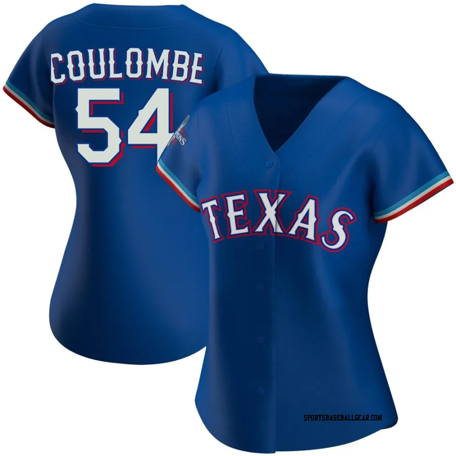 Danny Coulombe Women's Texas Rangers Royal Replica Alternate 2023 World Series Champions Jersey