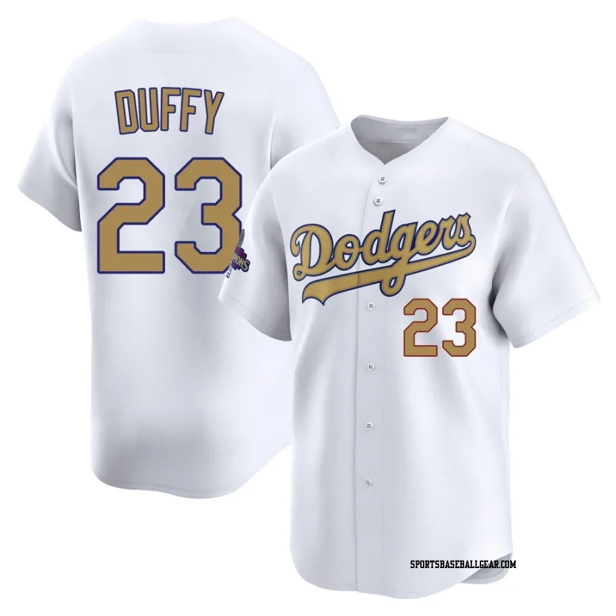 Danny Duffy Men's Los Angeles Dodgers Gold Limited White 2025 Collection Jersey