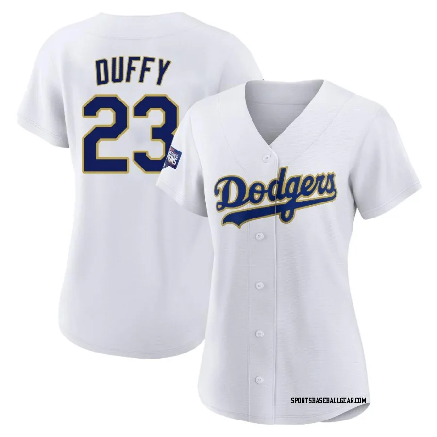 Danny Duffy Women's Los Angeles Dodgers White/Gold Replica 2021 Gold Program Player Jersey