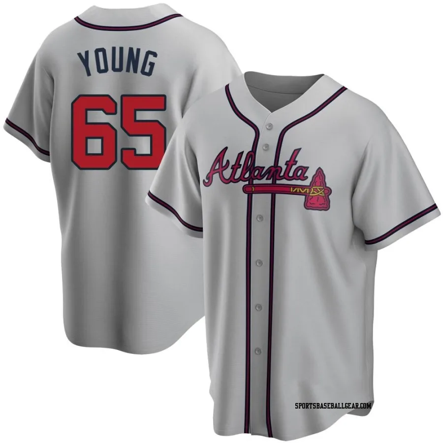 Danny Young Men's Atlanta Braves Gray Replica Road Jersey