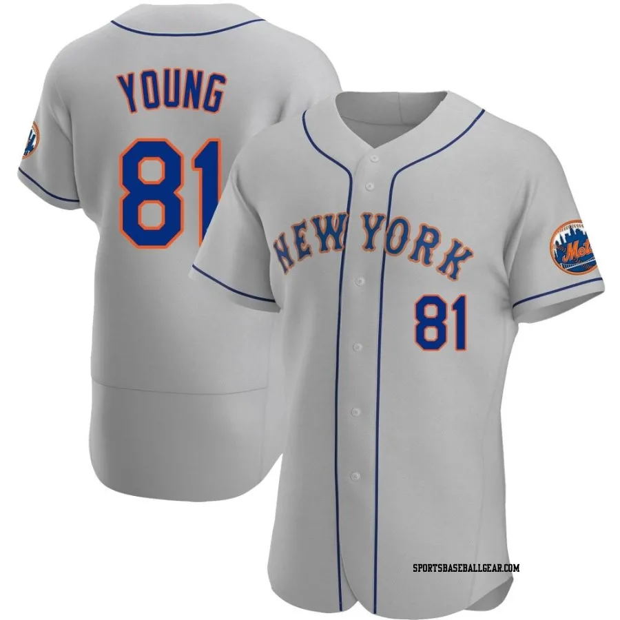 Danny Young Men's New York Mets Gray Authentic Road Jersey