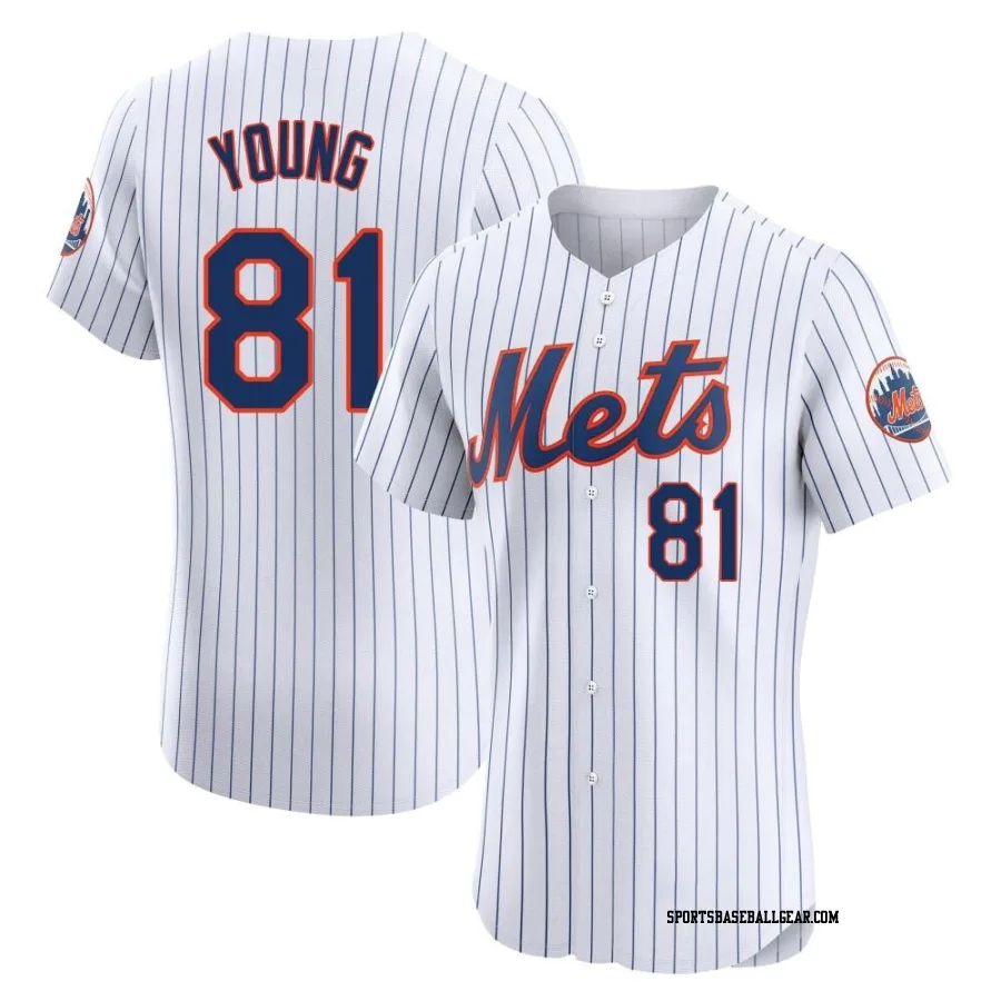 Danny Young Men's New York Mets White Elite Home Jersey