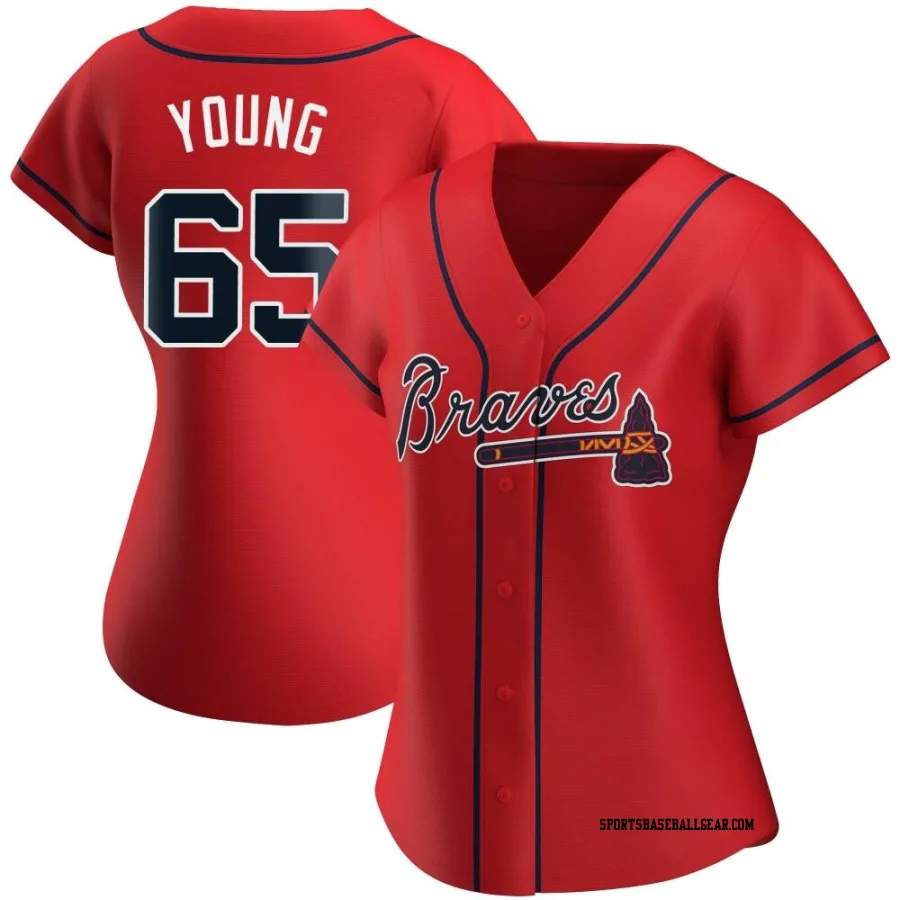 Danny Young Women's Atlanta Braves Red Replica Alternate Jersey