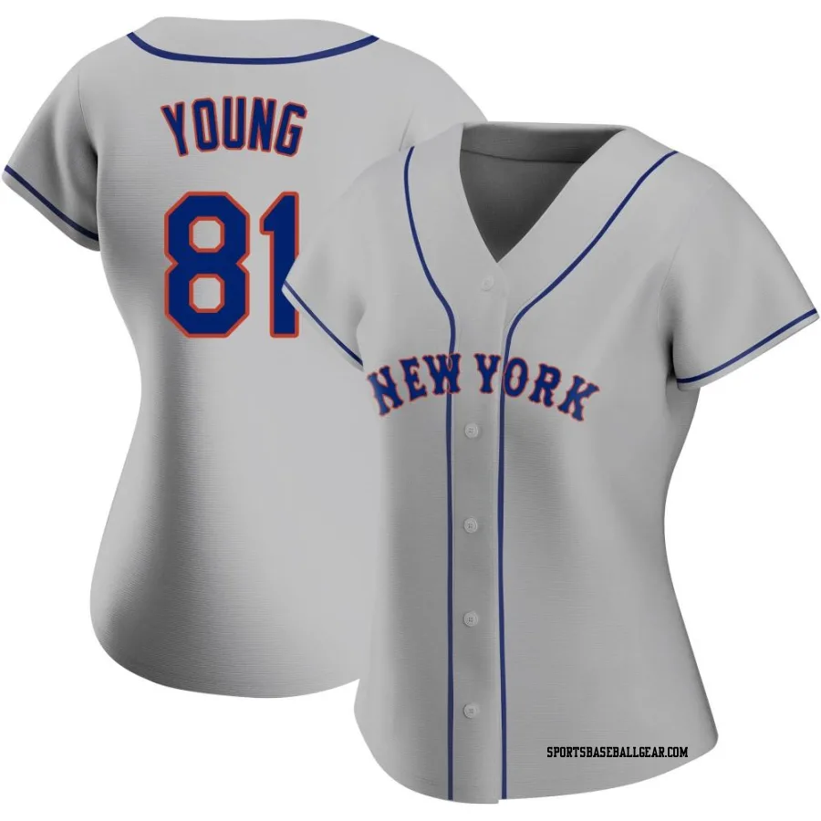 Danny Young Women's New York Mets Gray Authentic Road Jersey