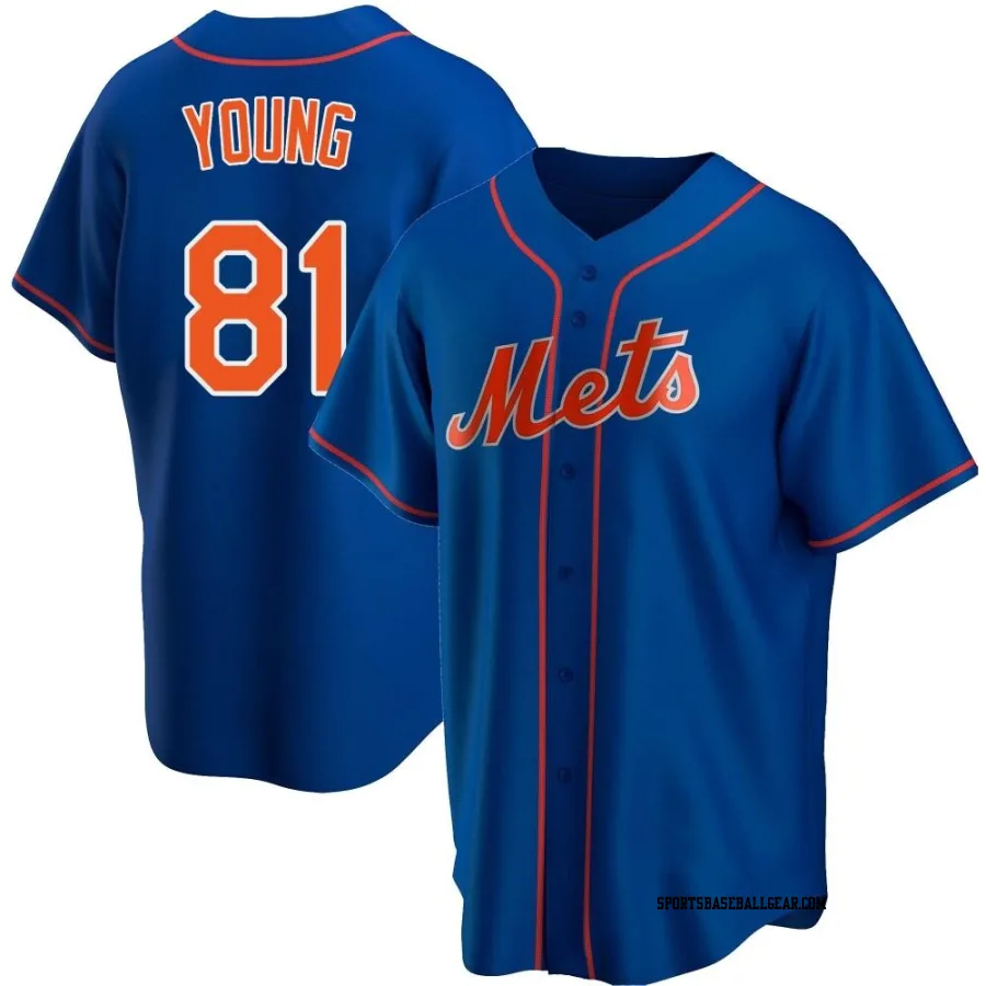 Danny Young Youth New York Mets Royal Replica Alternate Jersey