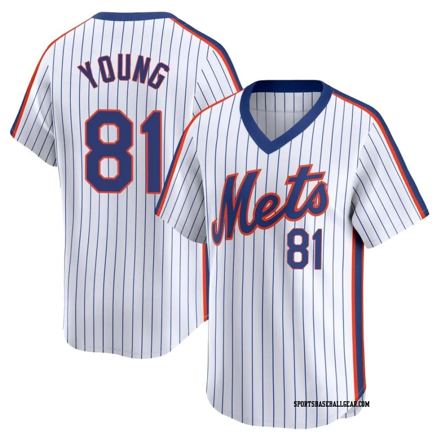 Danny Young Youth New York Mets White Limited Cooperstown Collection Jersey