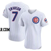 Dansby Swanson Men's Chicago Cubs White Elite Home Jersey