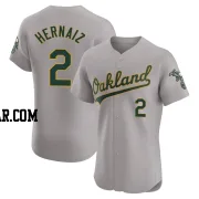 Darell Hernaiz Men's Oakland Athletics Gray Elite Road Jersey