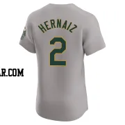 Darell Hernaiz Men's Oakland Athletics Gray Elite Road Jersey